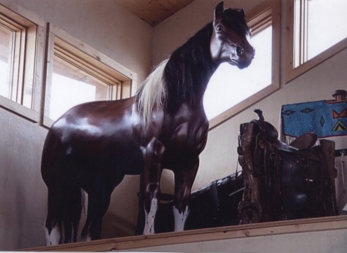 life size wooden horse